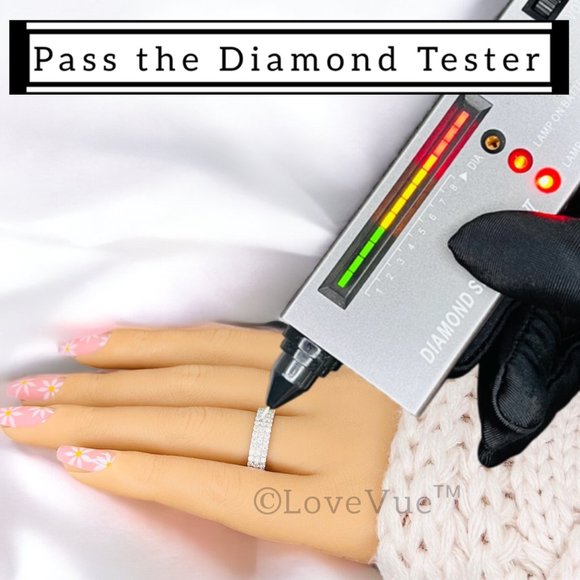 1.5mm Diamond Three Row Brilliant Cut Full Eternity Wedding Ring Band - Picture 9 of 16